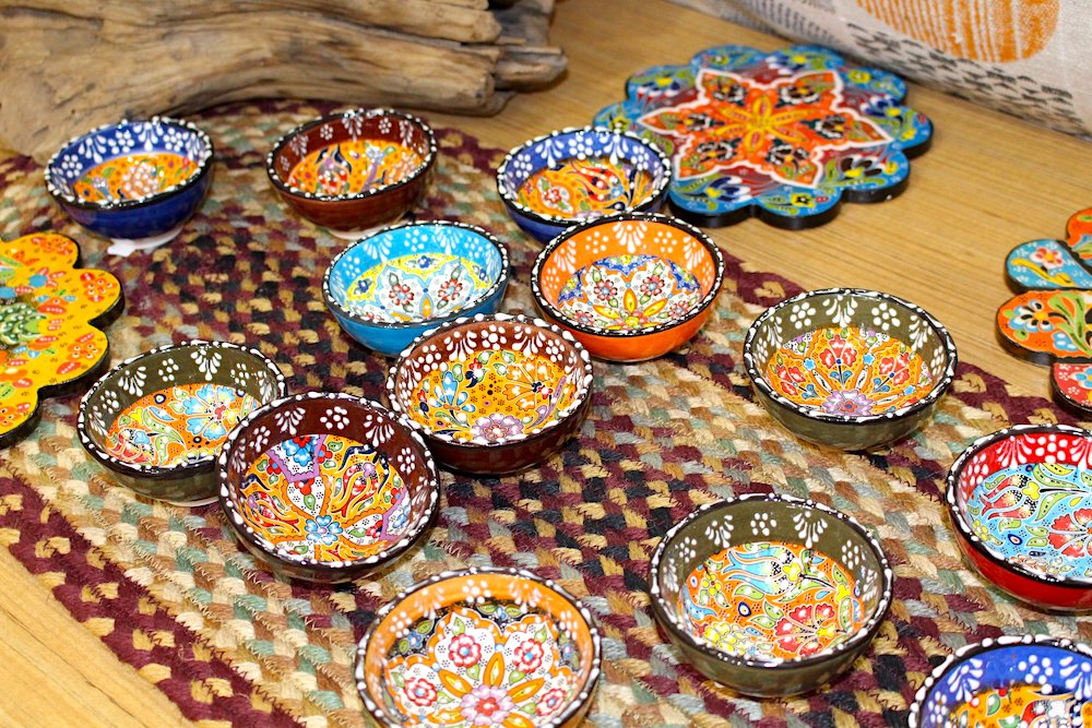 colorfully painted bowls