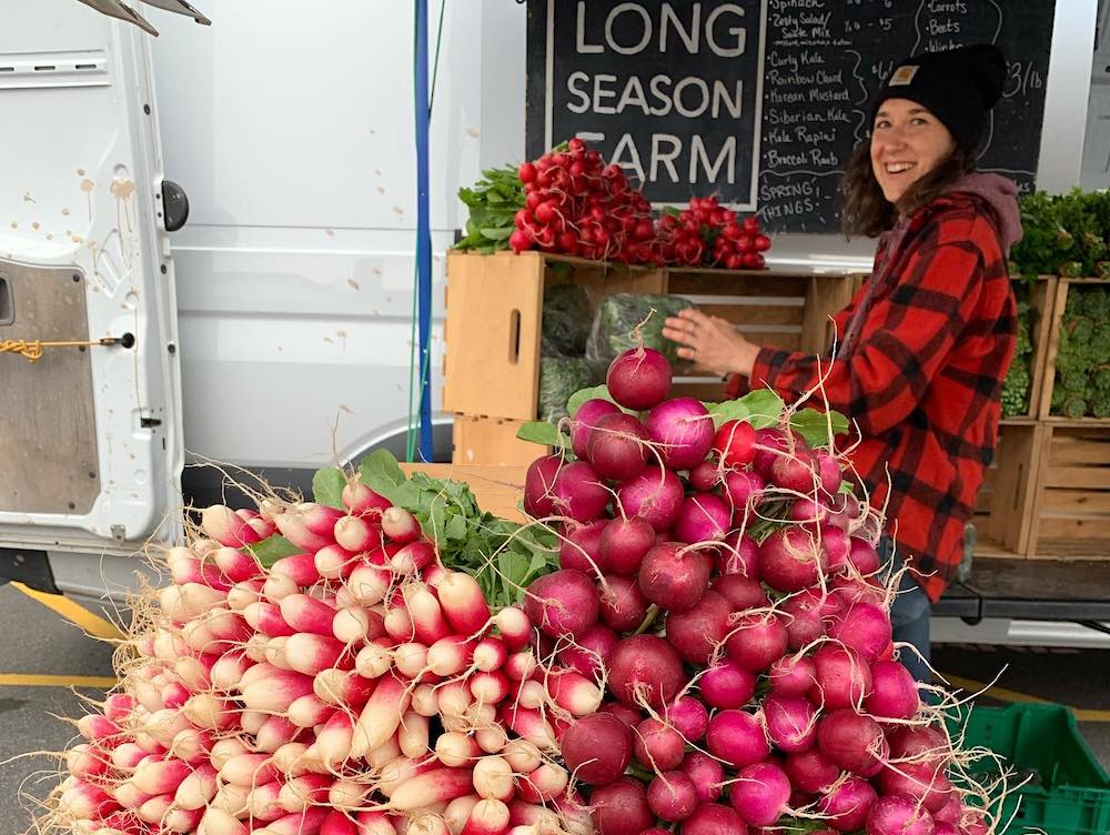 beets piled up at Kingston Farmers Market