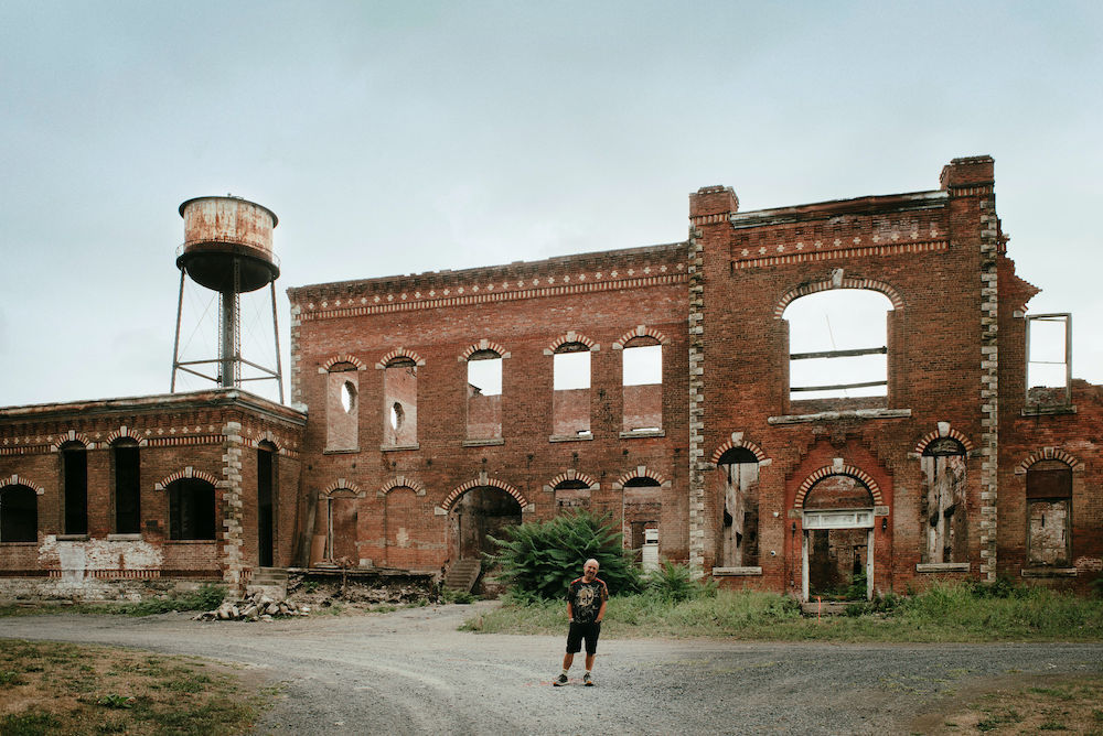 Michael Dorf in front of the Milk Factory