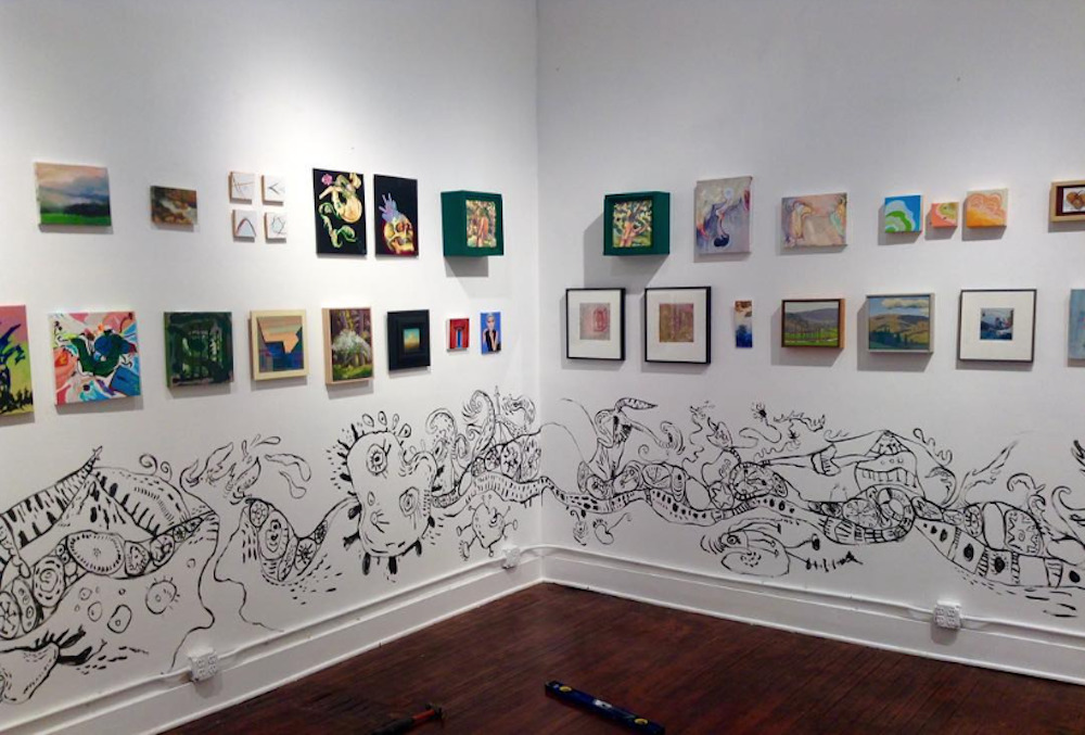 art on walls at Green Kill Gallery in Kingston NY