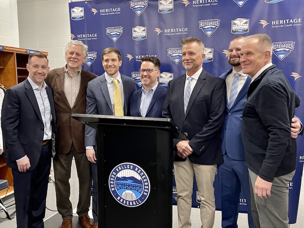 Press conference with all the partners for the renaming of the stadium with Heritage Financial into Heritage Financial Park with the Hudson Valley Renegades Baseball Team in Wappingers Falls NY