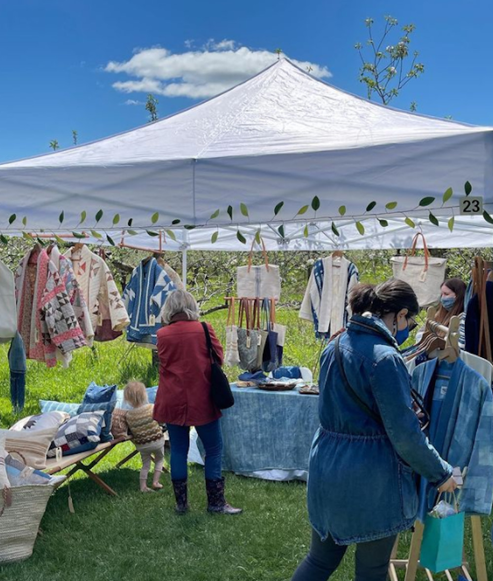 apparel vendor at the Findings Makers Market at Stone Ridge Orchards in Stone Ridge NY