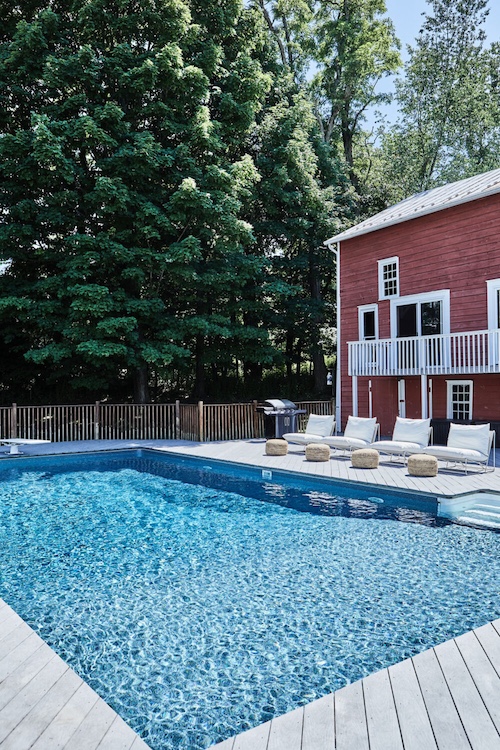 pool at Bright, Airy Georgian Colonial Farmhouse in Kinderhook, Columbia County NY | Hudson Valley
