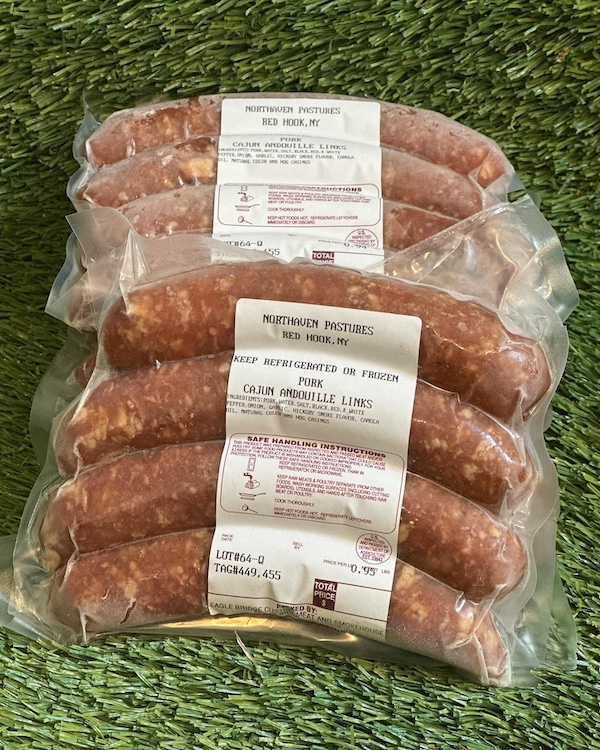 packaged sausage at Northaven Pastures in Red Hook NY.