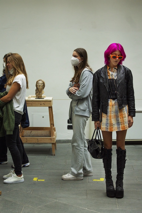 artist Lizzy DiMuccio at a museum