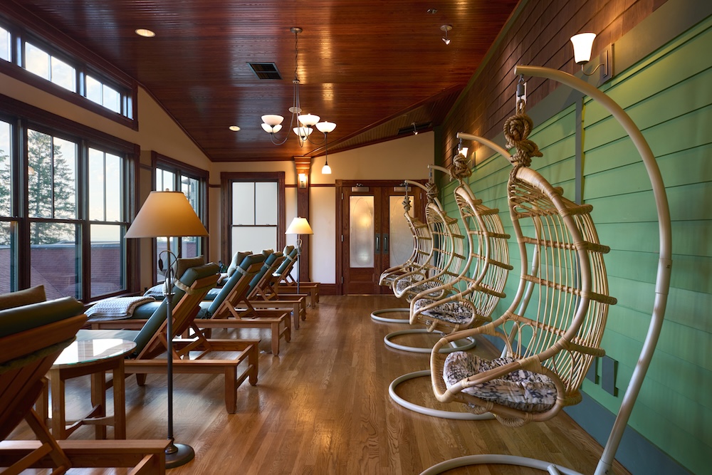 Solarium room at Mohonk Mountain House Spa in New Paltz NY