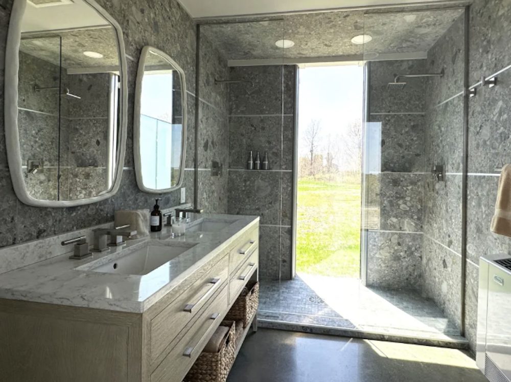 bathroom at A Spectacular Contemporary Design Throughout in Claverack, Columbia County NY