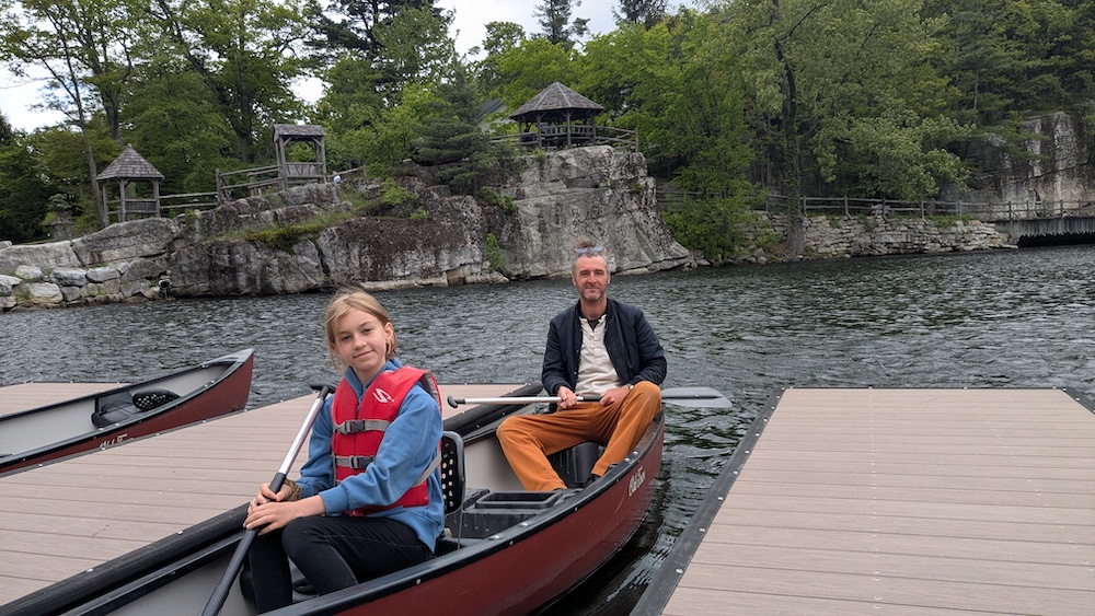 Alice and Paul boating at Mohonk Mountain House in New Paltz NY