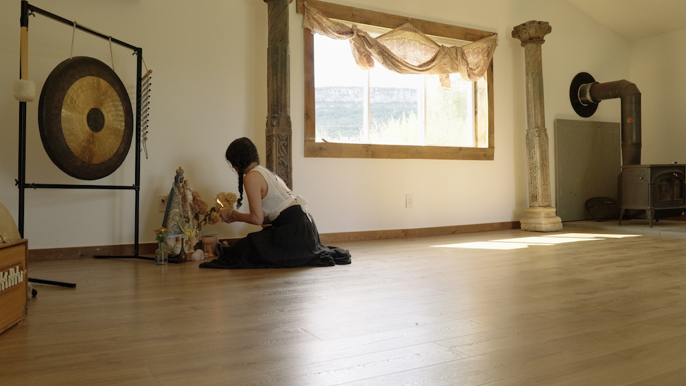Jenny Wonderling Retreat in studio at Crescent Farm Hudson Valley.