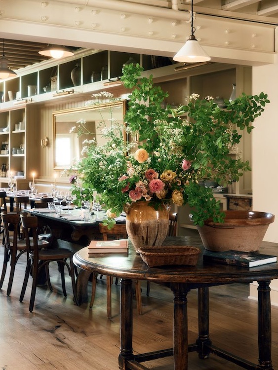 brass and beige tones at Little Goat in Rhinebeck NY
