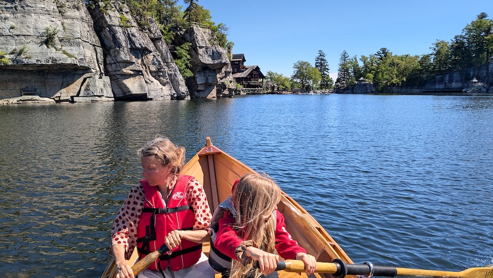 Edie and Alice boating at Mohonk Mountain House in New Paltz NY