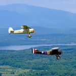 planes flying over the Hudson River at Old Rhinebeck Aerodrome in Red Hook NY