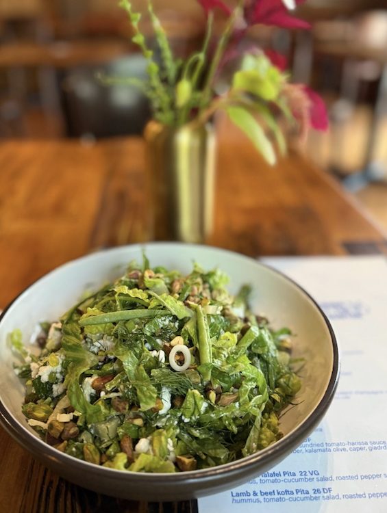 garden fresh salad at Gemela in Woodstock NY