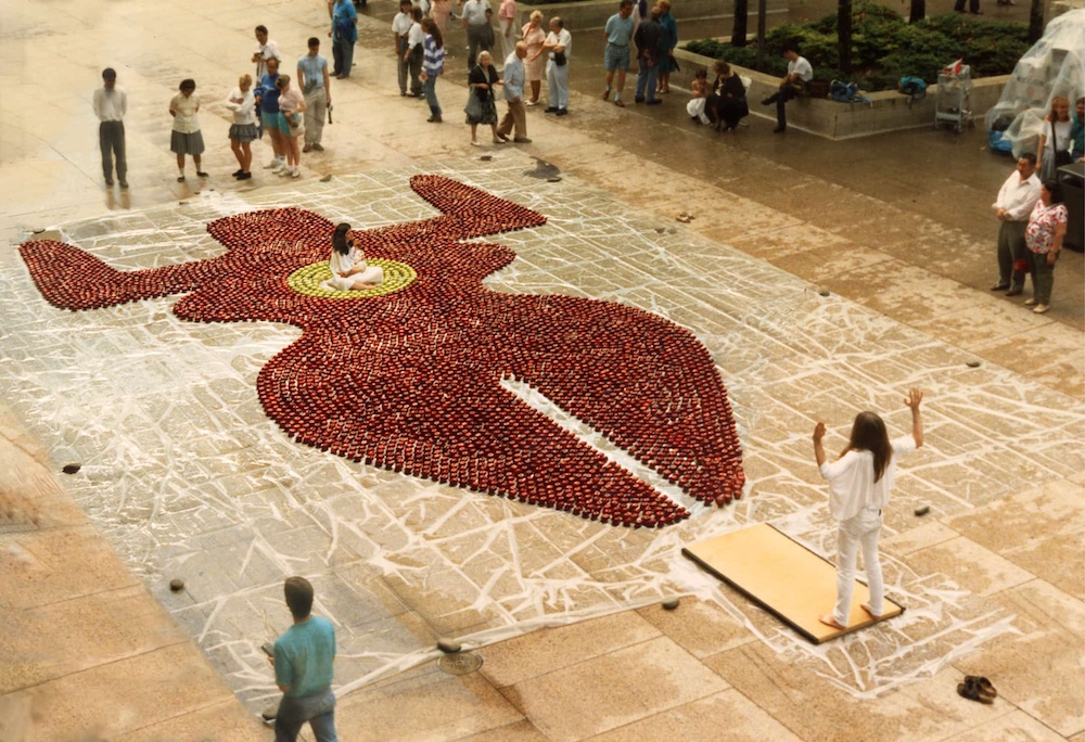 Goddess, performance by Alex Grey & Allyson Grey August 20, 1989 Lincoln Center Plaza, New York City