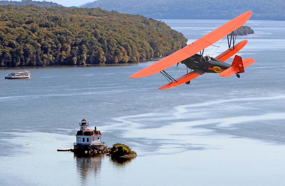 1929 New Standard D-25 "Barnstormer" flying at Old Rhinebeck Aerodrome in Red Hook NY
