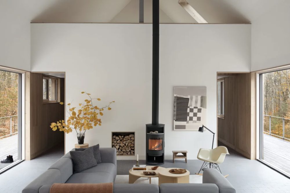 living room at Contemporary Scandinavian Vibe in Shandaken, Ulster County NY