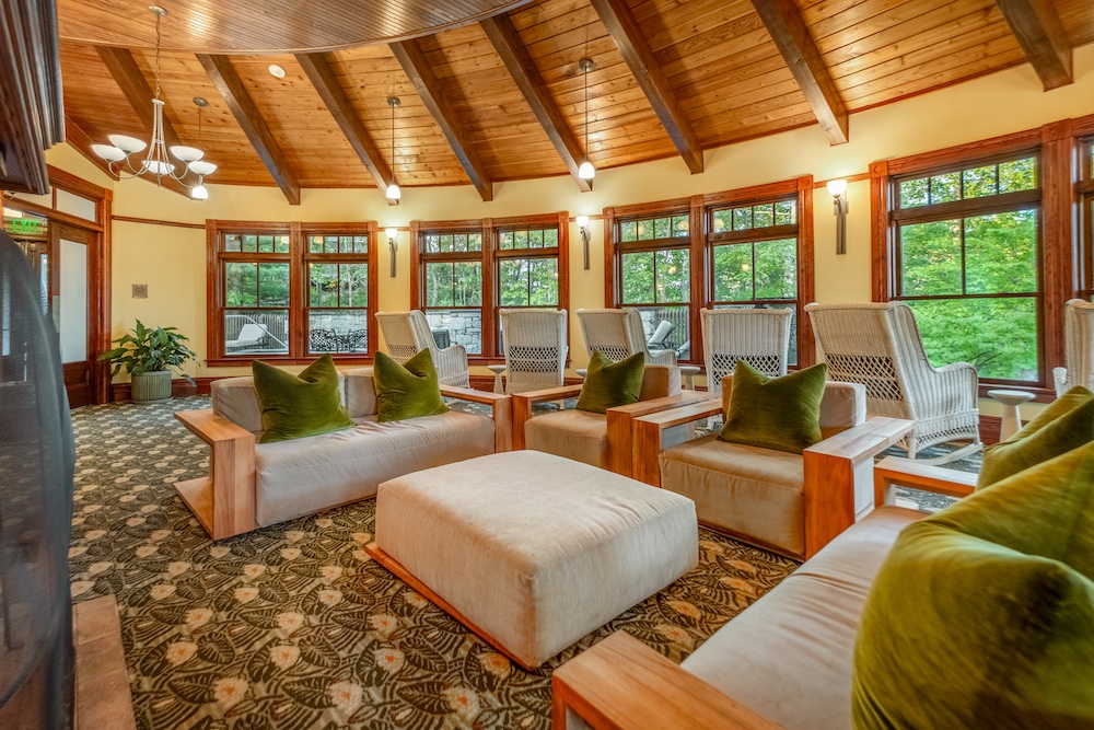 spa lounge at Mohonk Mountain House in New Paltz NY