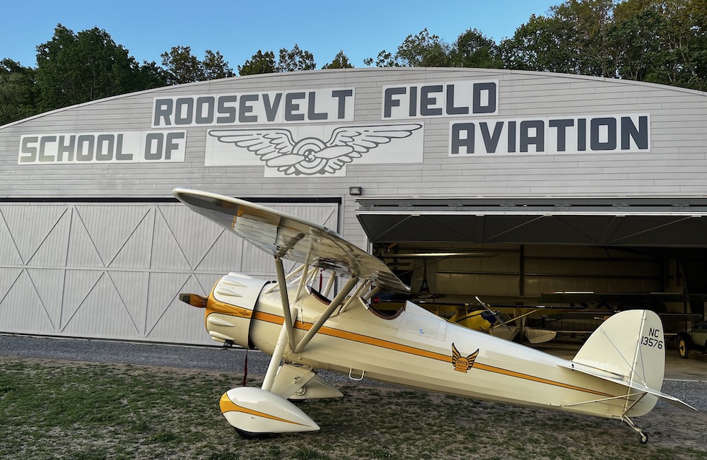 hangar and plane at Old Rhinebeck Aerodrome in Red Hook NY