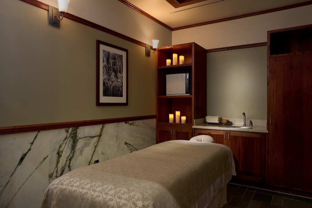 spa treatment bed at Mohonk Mountain House in New Paltz NY