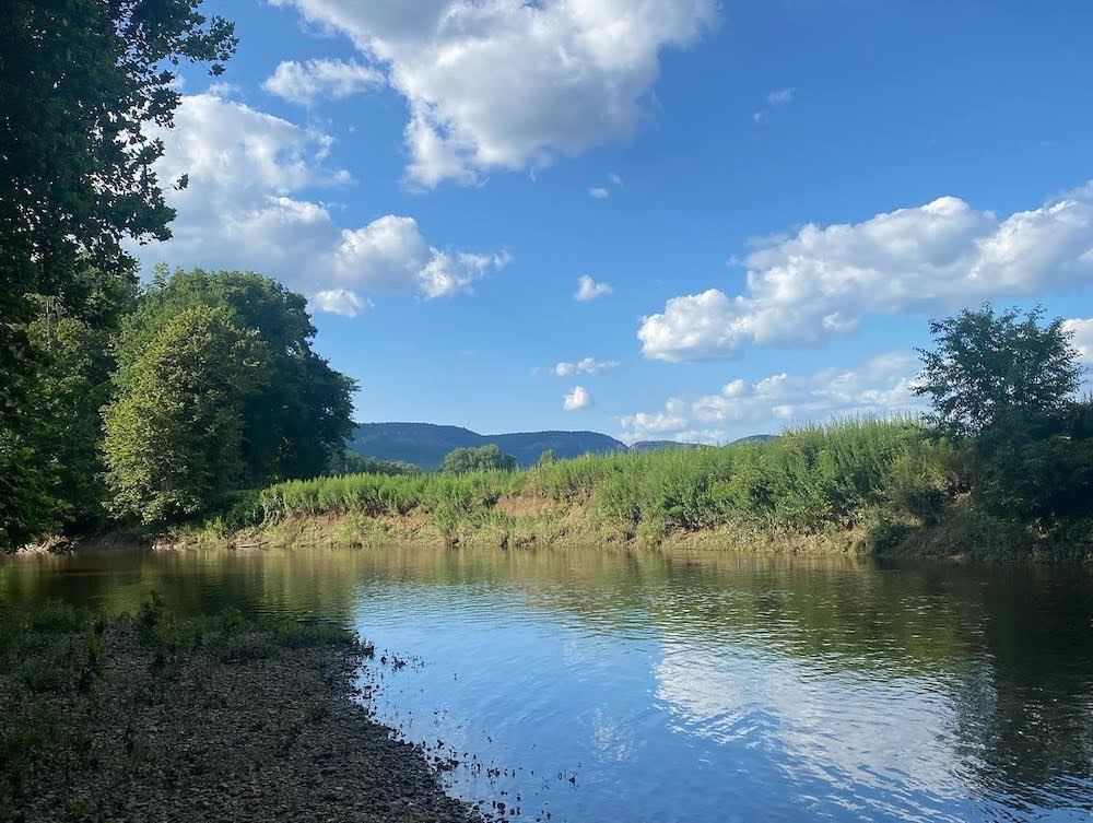 View of Gunks and stream at Crescent Farm Hudson Valley, NY.