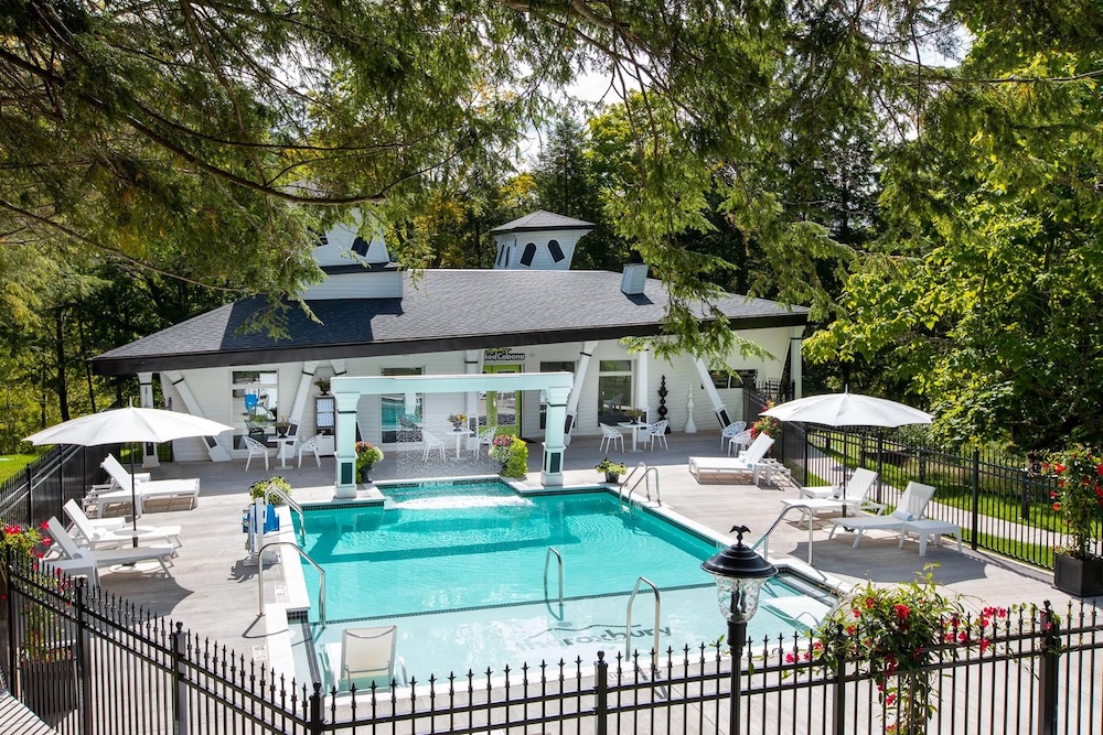 The pool at the Roxbury Stratton Falls Hotel in Roxbury NY
