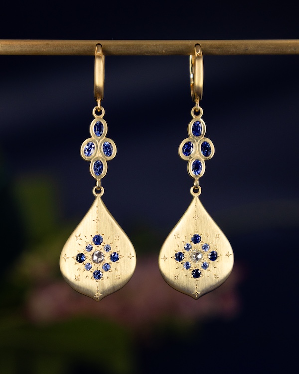 gold earrings at Adel Chefridi Studio & Gallery in Rhinebeck NY