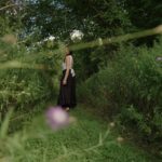 Jenny Wonderling in garden at Crescent Farm in the Hudson Valley.