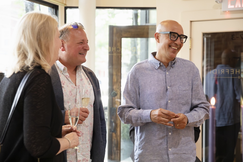 owner with friends at Adel Chefridi Studio & Gallery in Rhinebeck NY