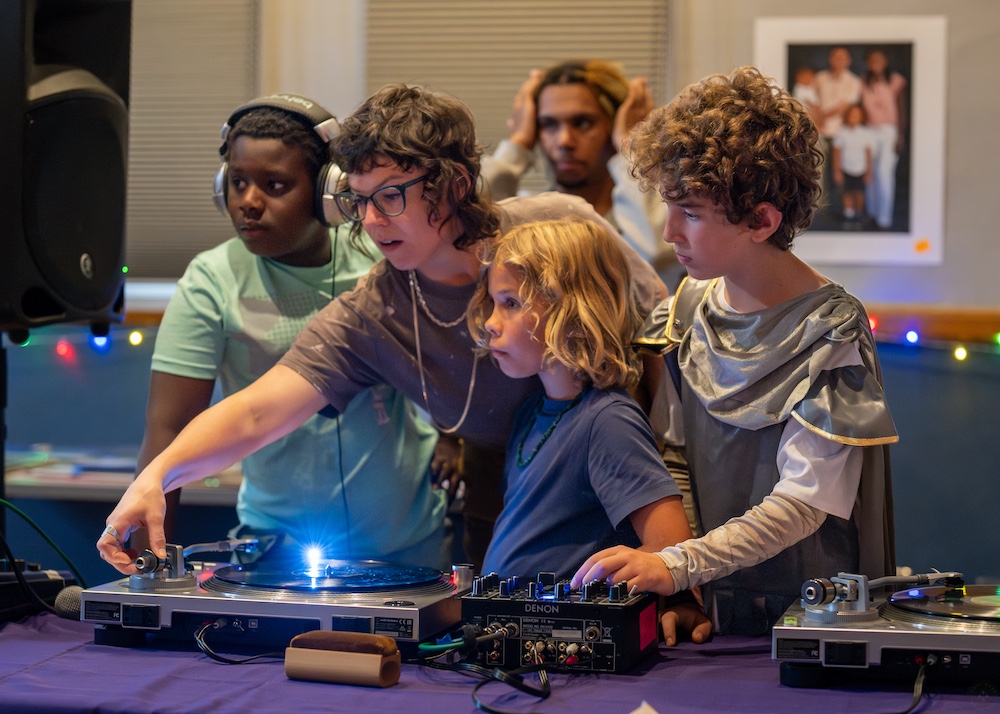 DJ Sarah van Buren teaching kids