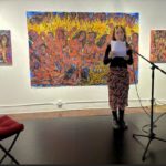Poet Robyn Hager at art and poetry opening