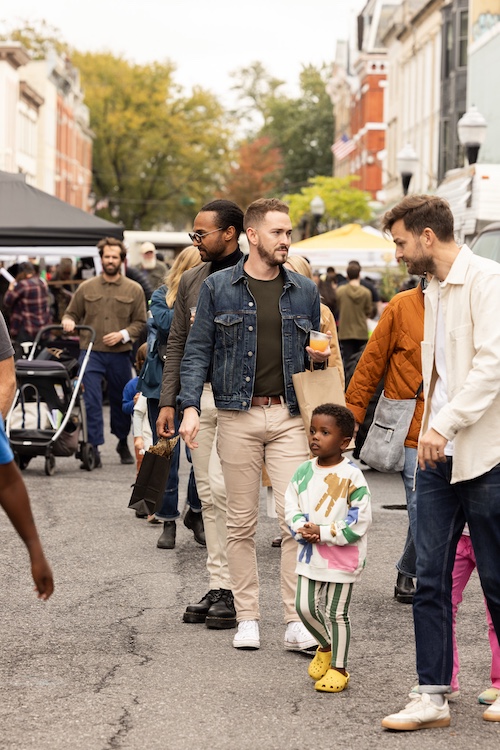 folks in the crowd at StockadeFaire 2025 in Uptown Kingston NY's Historic Stockade District