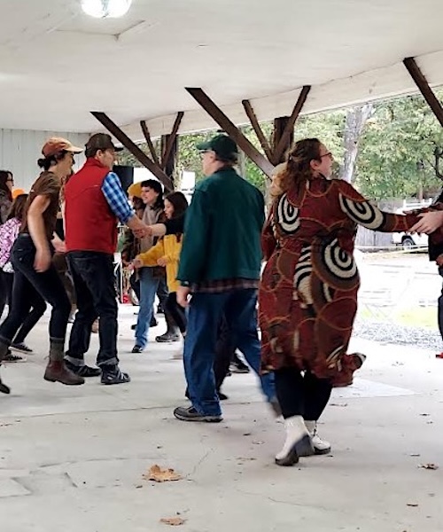 Dancing at the Rondout Valley Growers Association's 18th Annual Harvest Hoedown in Stone Ridge NY