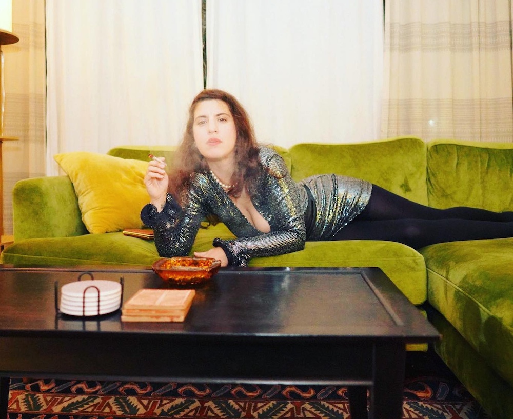 DJ Sheri Barclay on the couch