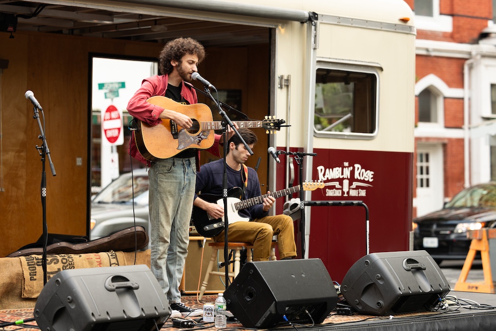 live guitar music at StockadeFaire 2025 in Uptown Kingston NY's Historic Stockade District