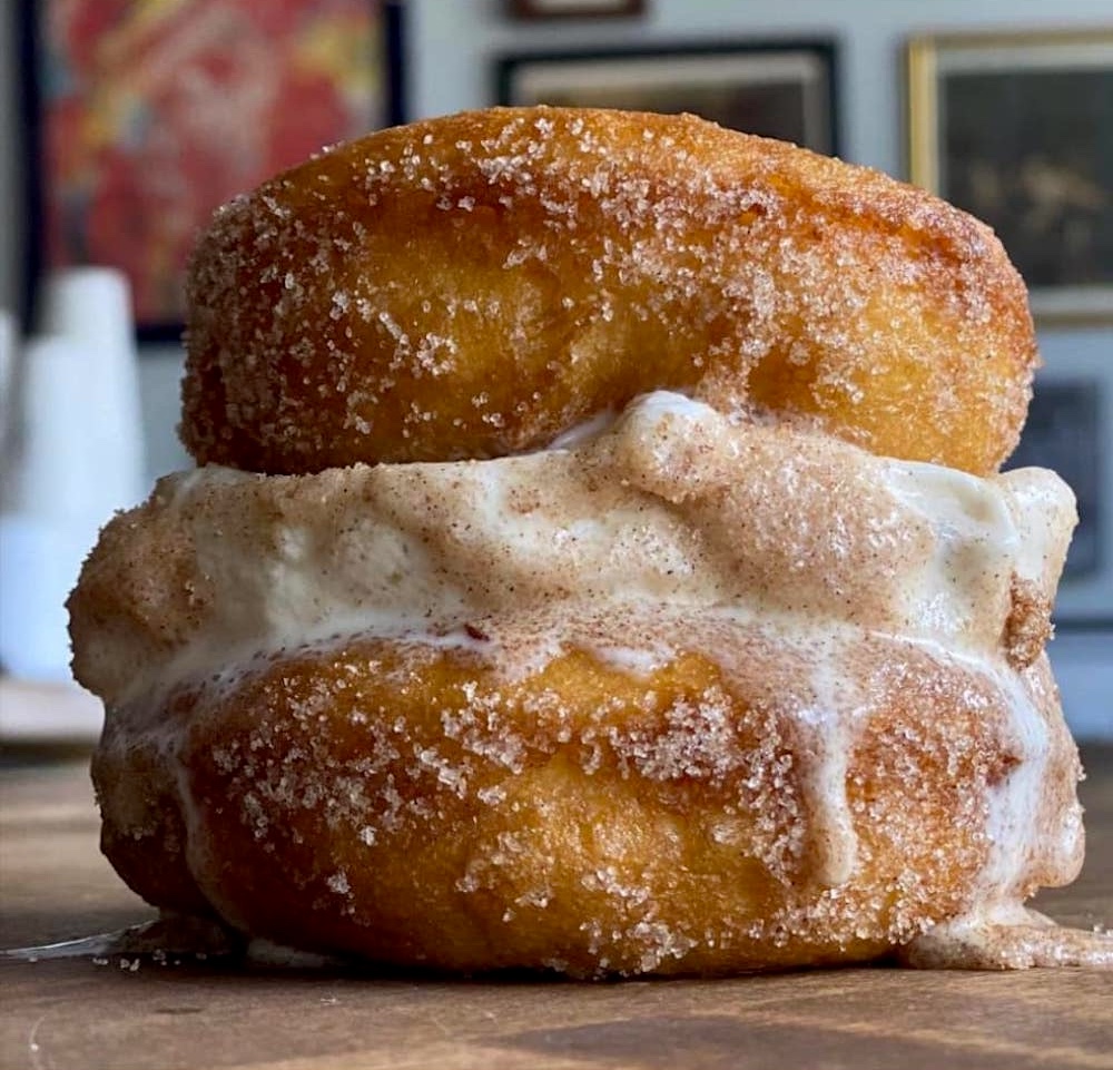 Half Moon Cafe Cider donut ice cream sandwich