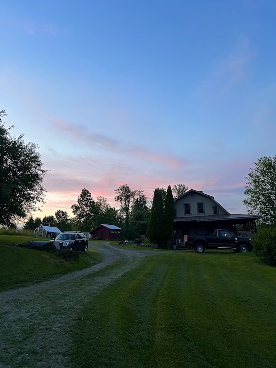 driveway to the house at Hilltop Farm in Accord NY