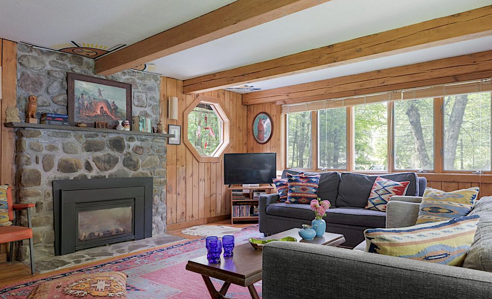 Kate Pierson puts her Woodstock NY Cabin on the market