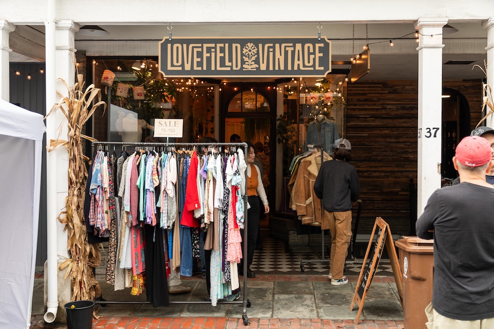 lovefield vintage clothing at StockadeFaire 2025 in Uptown Kingston NY's Historic Stockade District