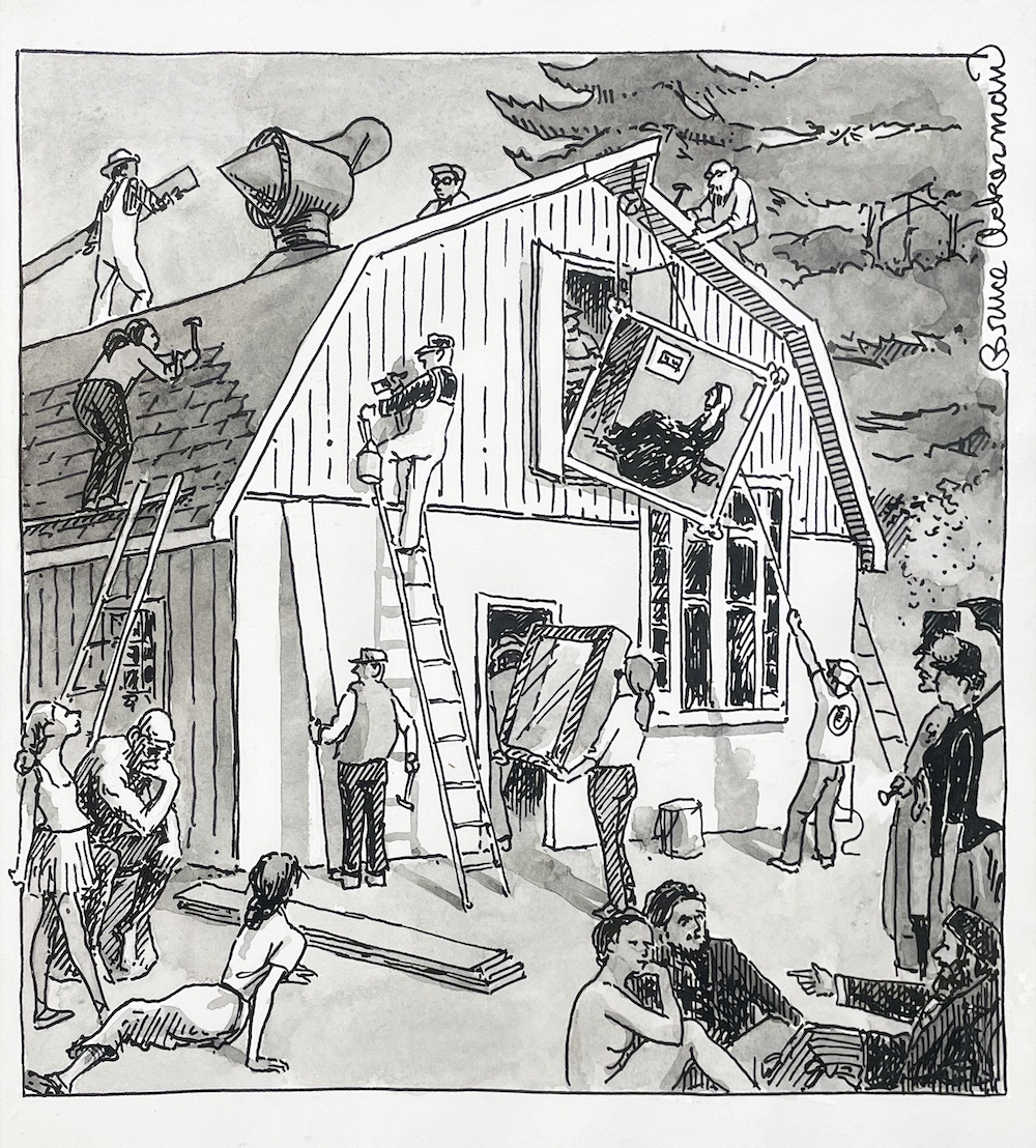 Moving into the James Cox Gallery in Willow - Illustration by Bruce Ackerman