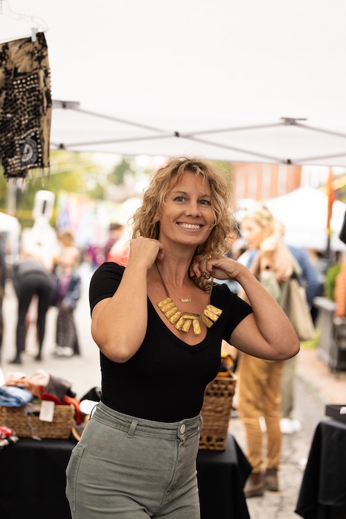 necklace at StockadeFaire 2025 in Uptown Kingston NY's Historic Stockade District