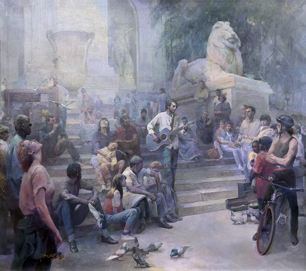 "NY Symphony" Oil on Canvas by Zhang Hongnian