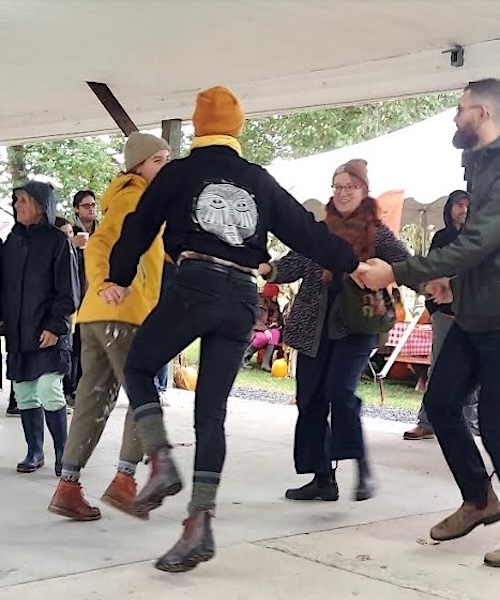 Dancing at the Rondout Valley Growers Association's 18th Annual Harvest Hoedown in Stone Ridge NY