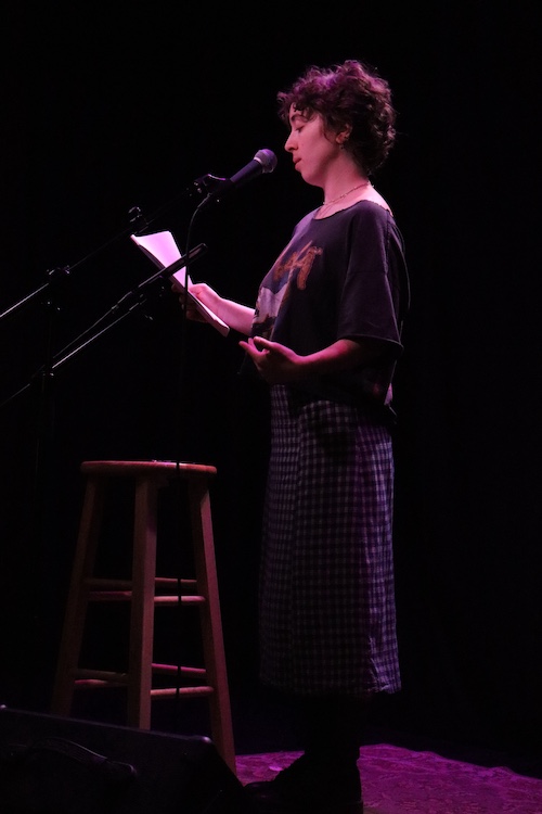 Poet Robyn Hager  reading her poetry