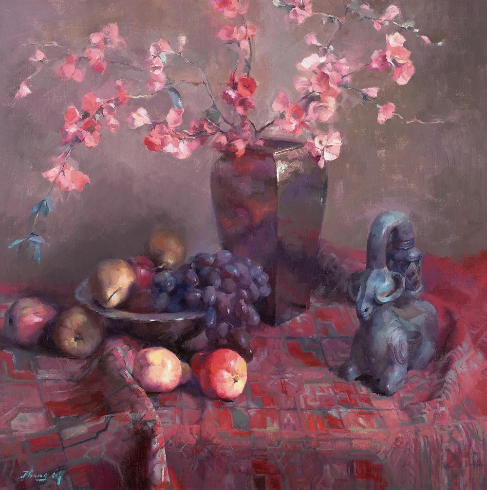 Zhang Hongnian floral still life painting