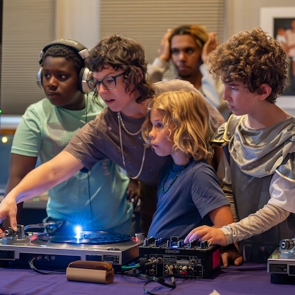 DJ Sarah Van Buren teaching kids