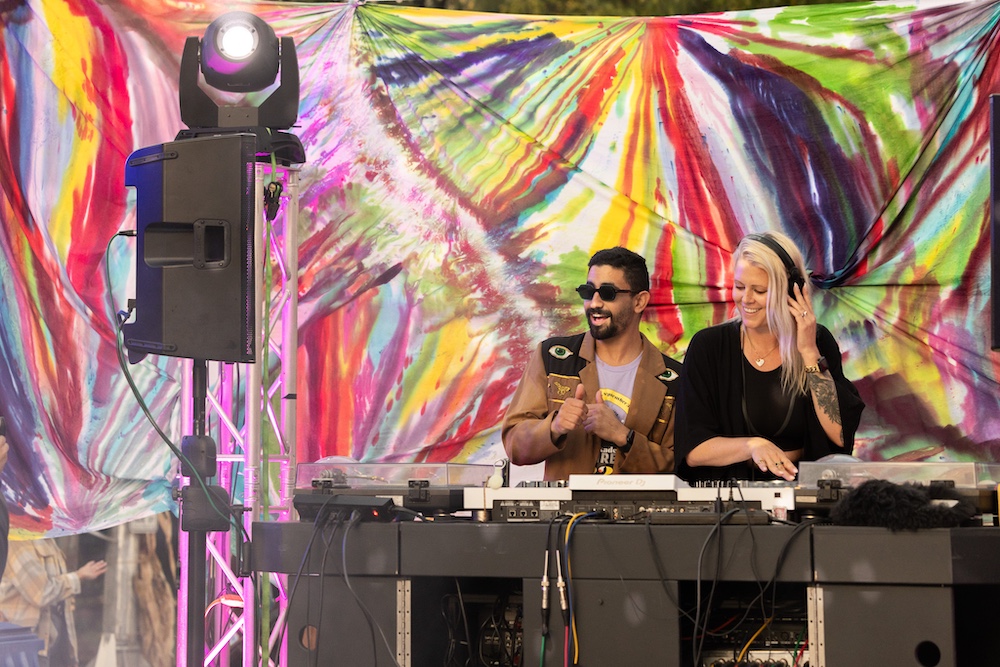 a DJ spinning at StockadeFaire 2025 in Uptown Kingston NY's Historic Stockade District