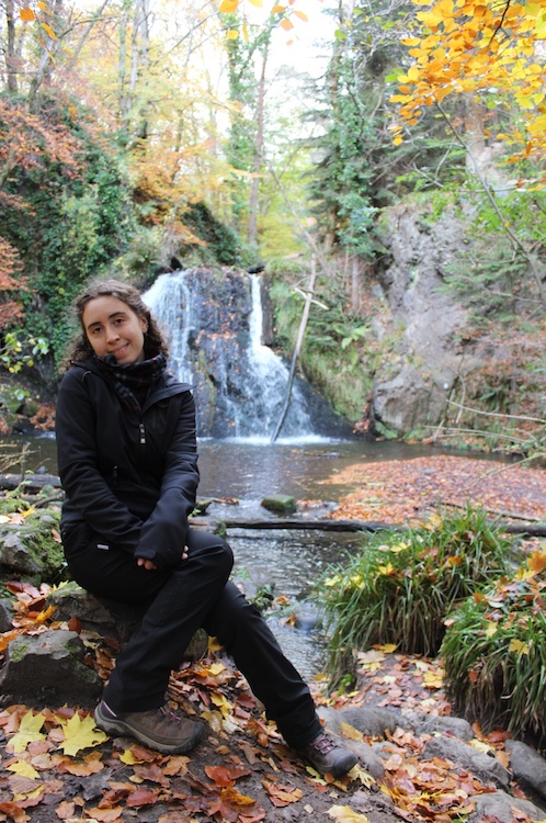 Poet Robyn Hager  near the waterfalls in the Hudson Valley