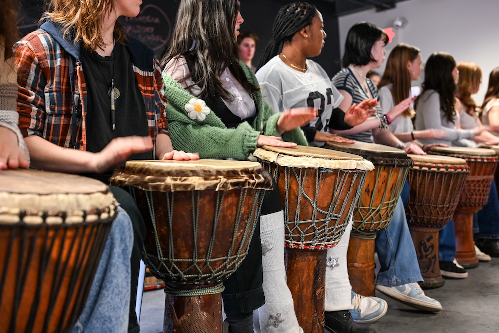 students drumming at Woodstock Day School|in Saugerties NY