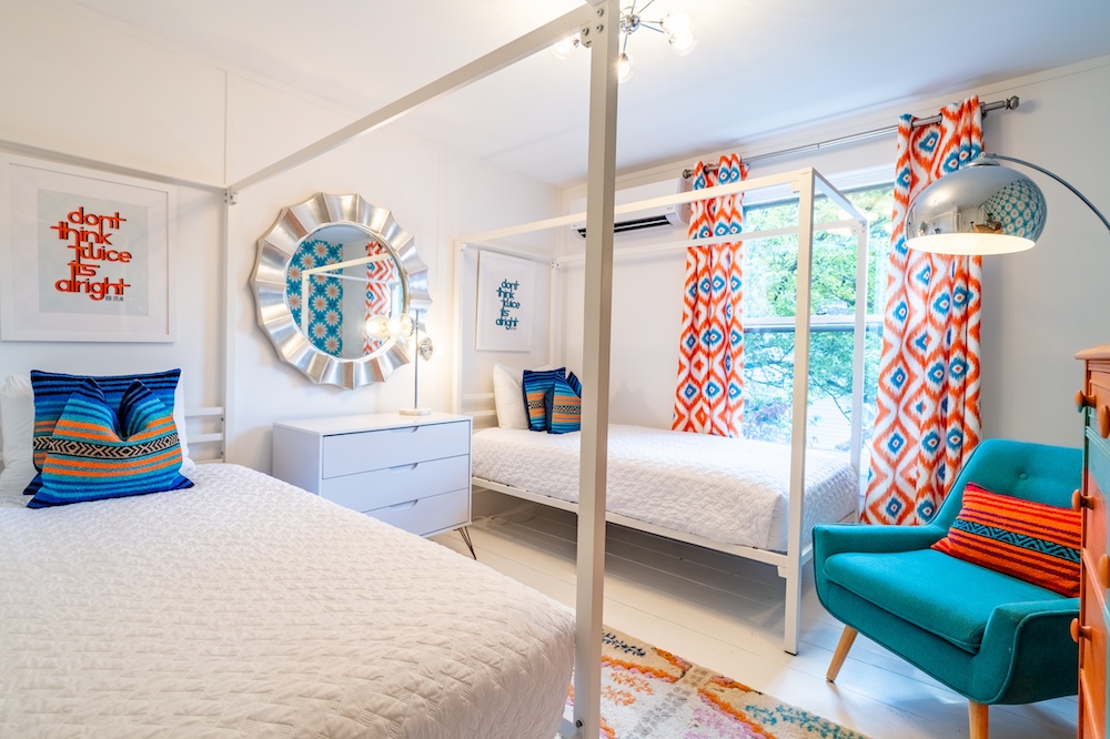 the bedroom at Twin Gables in Woodstock NY