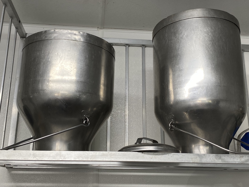 dairy cans at Catskill Wagyu at Hilltop Farm in Accord NY